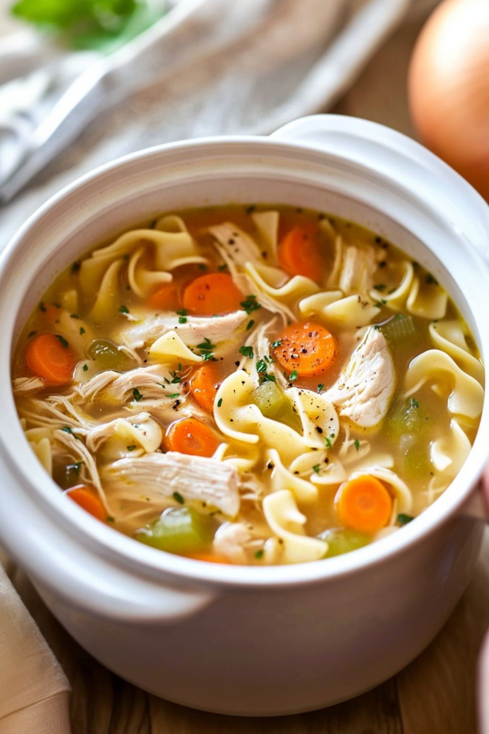 338.Homemade Crockpot Chicken Noodle Soup 1