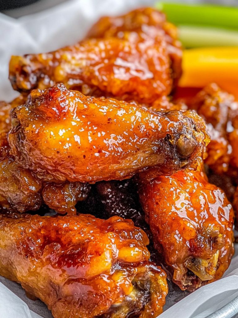 Hot Honey Peach Wings Hot Wings with Honey and Peach (2)