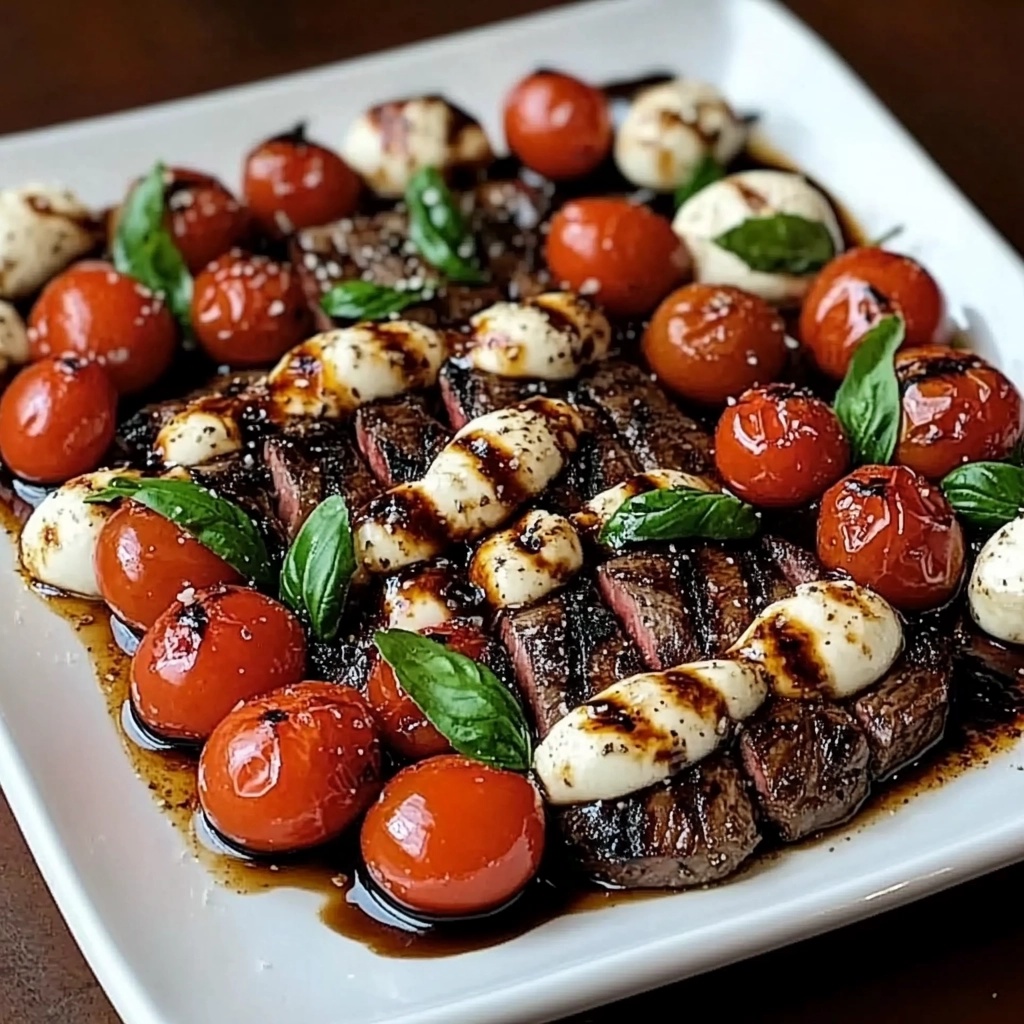 Balsamic Caprese Grilled Flank Steak