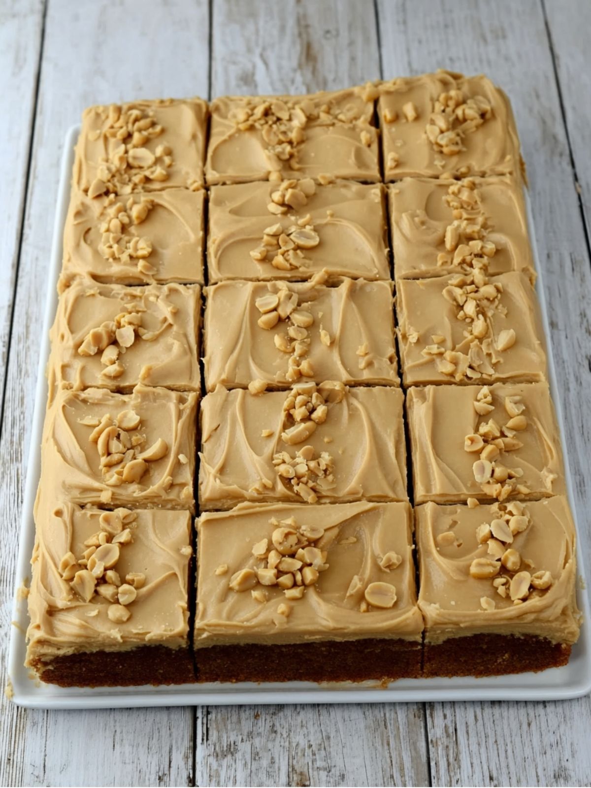 Peanut butter cake with peanut butter frosting