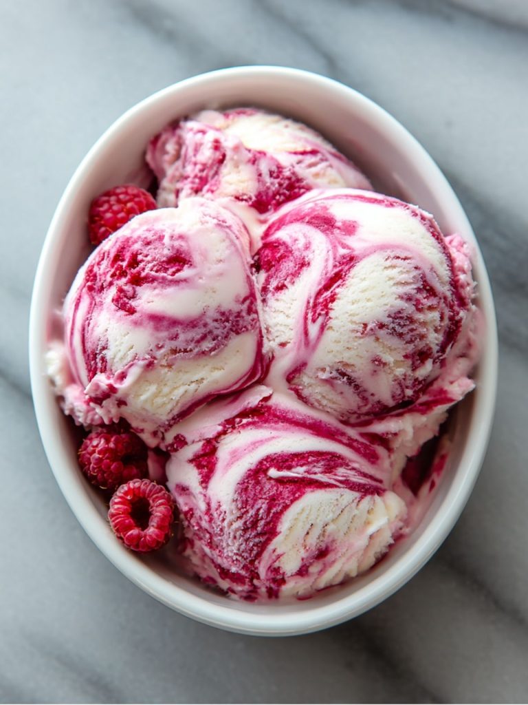 Homemade Raspberry Swirl Ice Cream Recipe