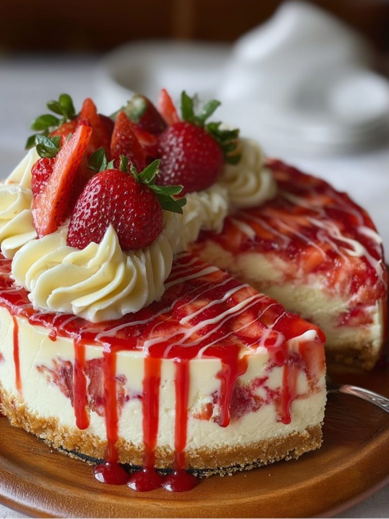 White Chocolate Strawberry Cheesecake (2)