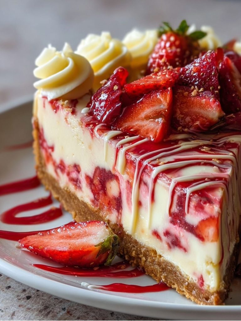White Chocolate Strawberry Cheesecake (5)