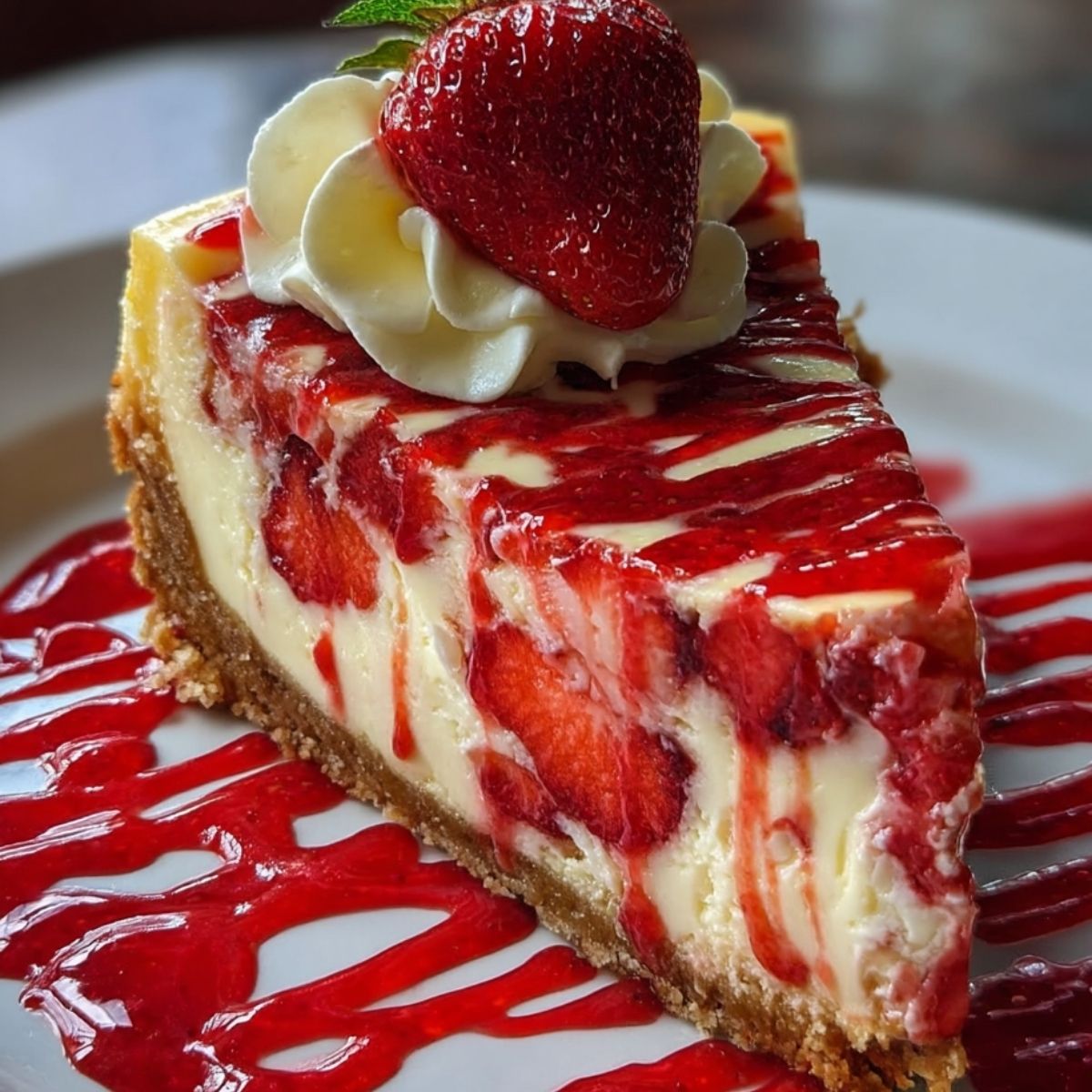 White Chocolate Strawberry Cheesecake