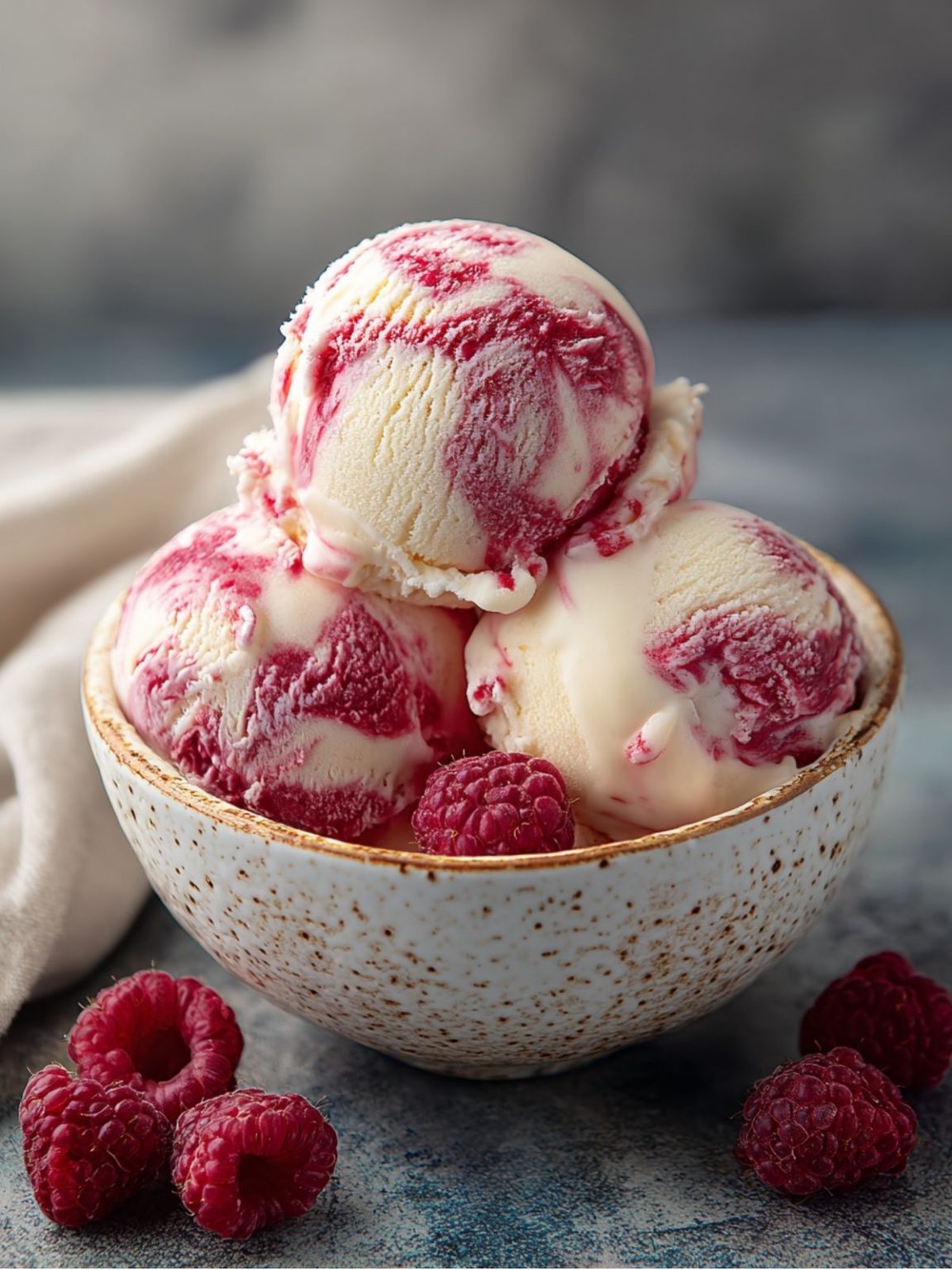 Homemade Raspberry Ripple Ice Cream