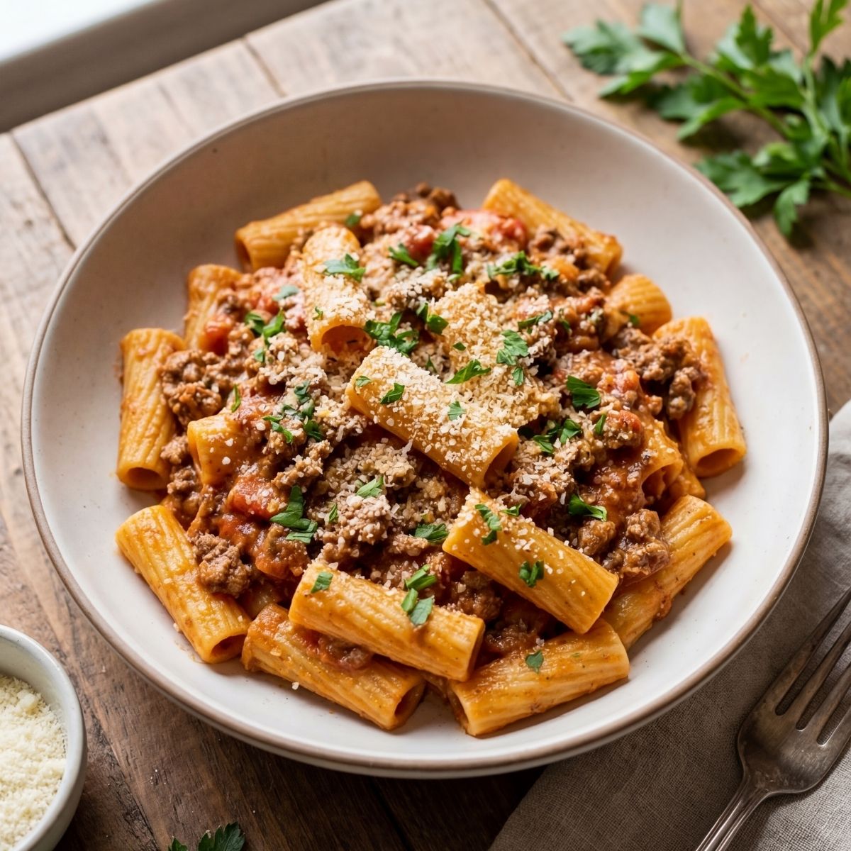 High Protein Creamy Beef Pasta