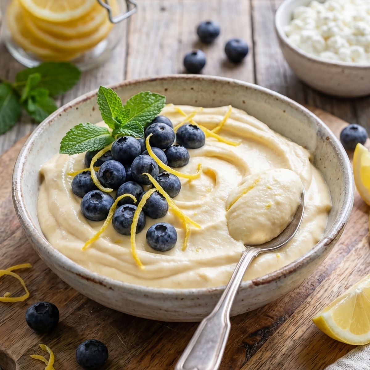 Sugar-free Cottage Cheese Lemon Mousse