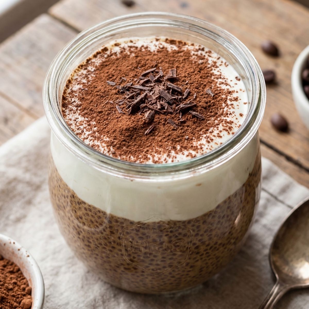 Tiramisu Chia Pudding With Greek Yogurt